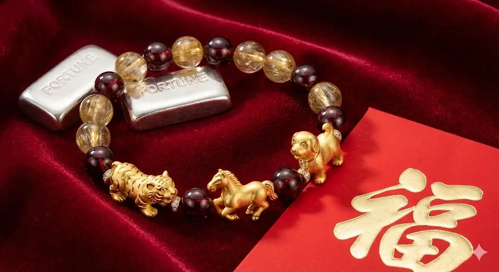 Sử dụng vòng tay hoặc charm vàng Tam Hợp là cách ứng dụng thông minh để kích hoạt may mắn và chiêu tài trong năm mới. Sử dụng vòng tay hoặc charm vàng Tam Hợp là cách ứng dụng thông minh để kích hoạt may mắn và chiêu tài trong năm mới.