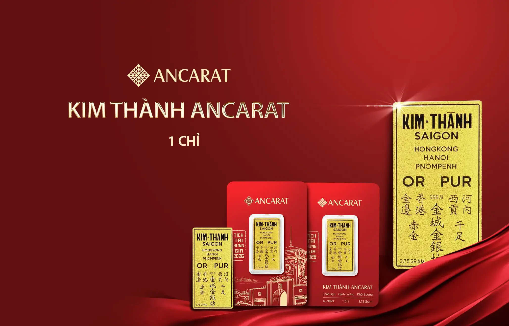 Vàng Nam Kim Thành 1 chỉ với biểu tượng Chợ Bến Thành và chữ "Or Pur" là vật phẩm vàng cầu may lý tưởng để rước lộc Vàng Nam Kim Thành 1 chỉ với biểu tượng Chợ Bến Thành và chữ "Or Pur" là vật phẩm vàng cầu may lý tưởng để rước lộc