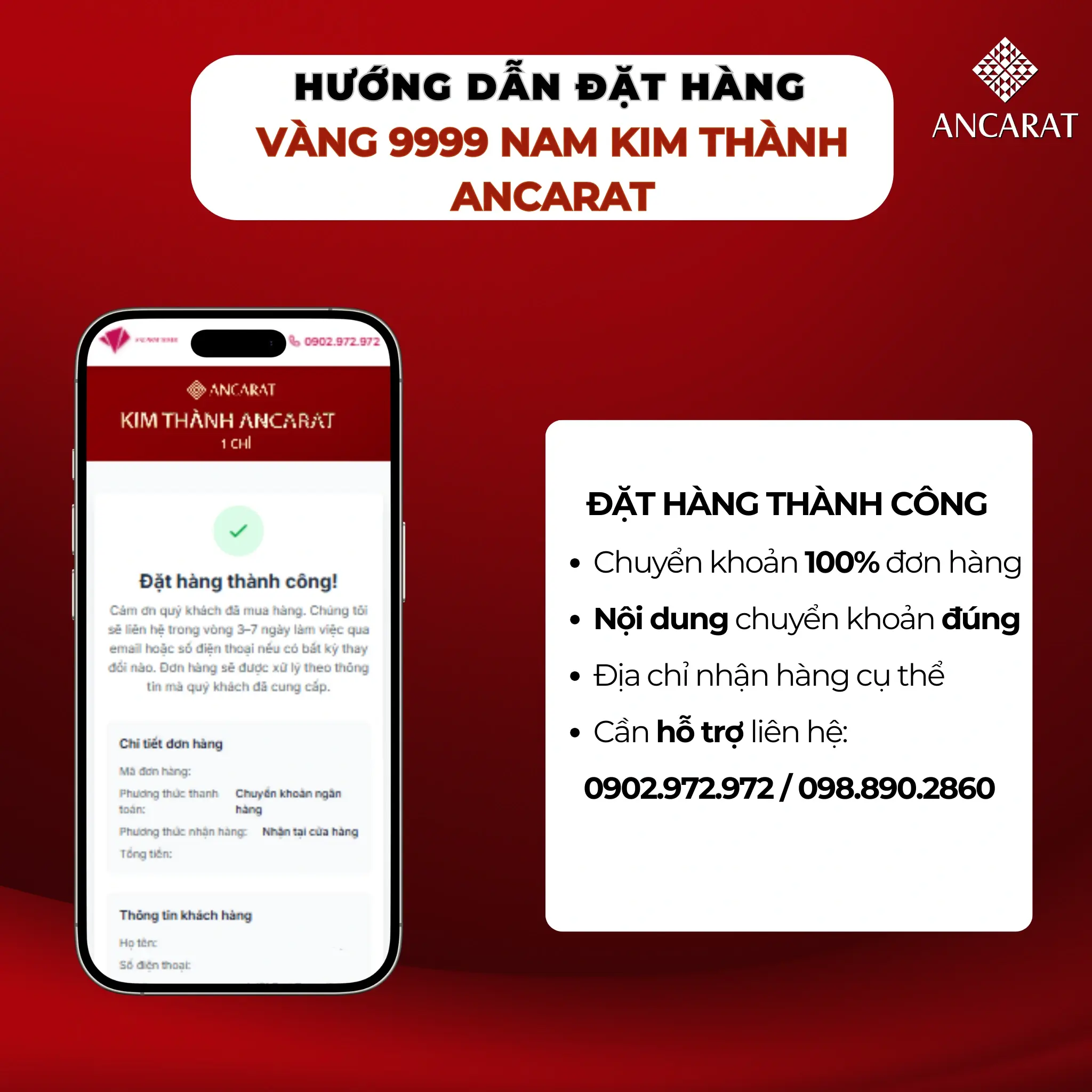 Bước 7: Nhận thông báo "Đặt hàng thành công" và hoàn tất quy trình. Bước 7: Nhận thông báo "Đặt hàng thành công" và hoàn tất quy trình.