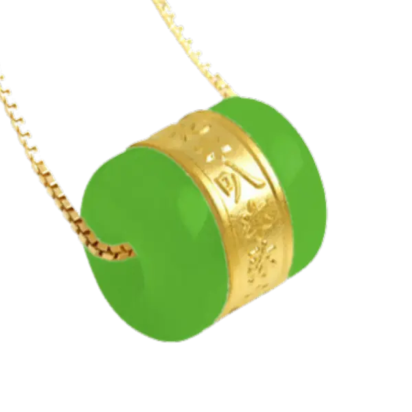 Hột Ngọc Bọc Vàng 24K Chú Bình An – Ngọc Xanh