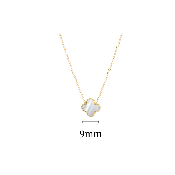Dây chuyền vàng 18K Golden Leaf 9mm (Bản dày) – Màu trắng