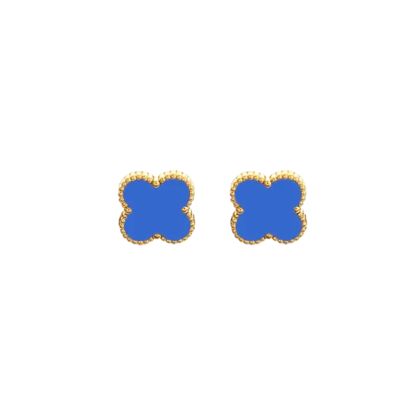 Bông tai vàng 18K Golden Leaf 9mm – Màu Xanh Dương