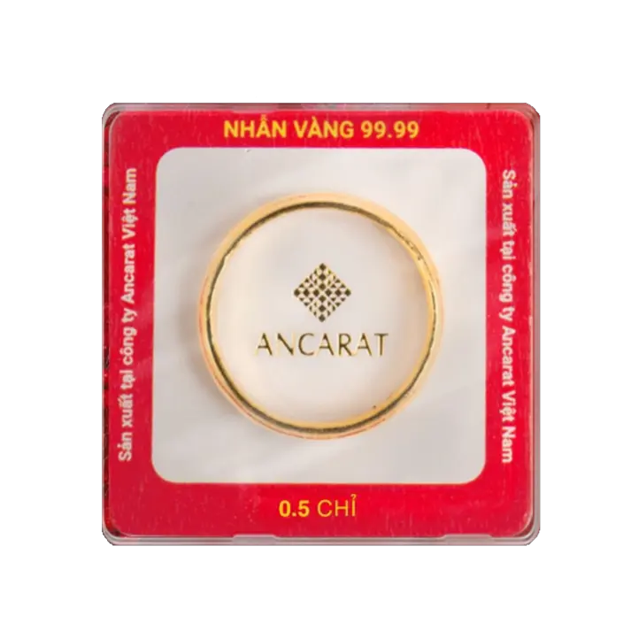Nhẫn Khoen Vàng 24K Ép Vỉ 0.5 Chỉ. 9999