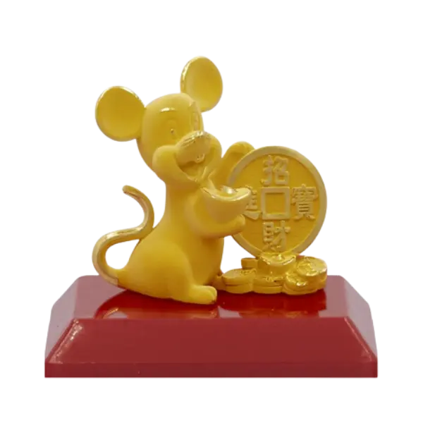 Tượng vàng 24K Kim Tí ôm tiền xu Chiêu tài