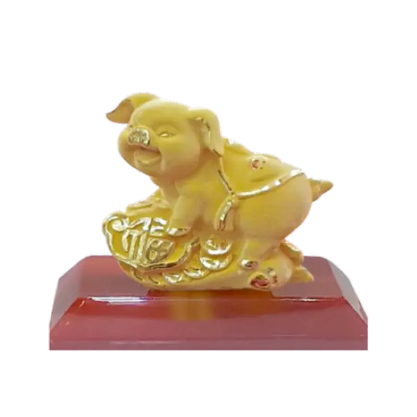 Tượng vàng 24K Kim Hợi phúc lộc