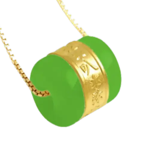 Hột Ngọc Bọc Vàng 24K Chú Bình An – Ngọc Xanh