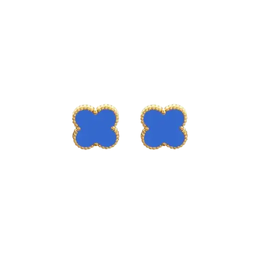 Bông tai vàng 18K Golden Leaf 9mm – Màu Xanh Dương