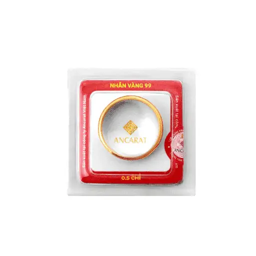 [AG9992.NK005.001] Nhẫn Khoen Vàng 24K Ép Vỉ 0.5 Chỉ. 9999