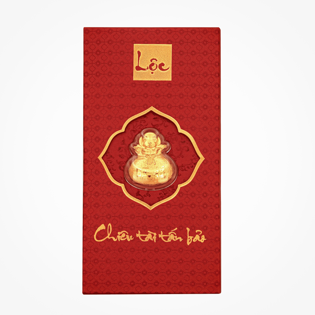 [AG9992.Q011.02C] Bao Lì Xì Vàng 24K Chiêu Tài Tấn Bảo – May mắn – Tiền tài .9999