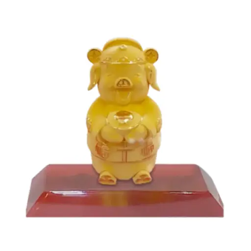 [AG9992.C012.104] Tượng vàng 24K Kim Hợi thần tài